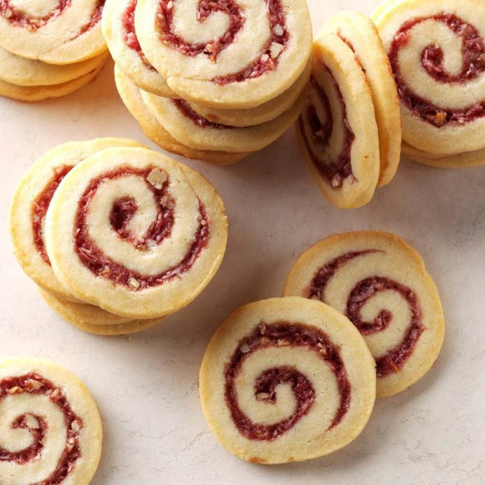 +raspberry walnut pinwheel cookies - Alchemy Bake Lab